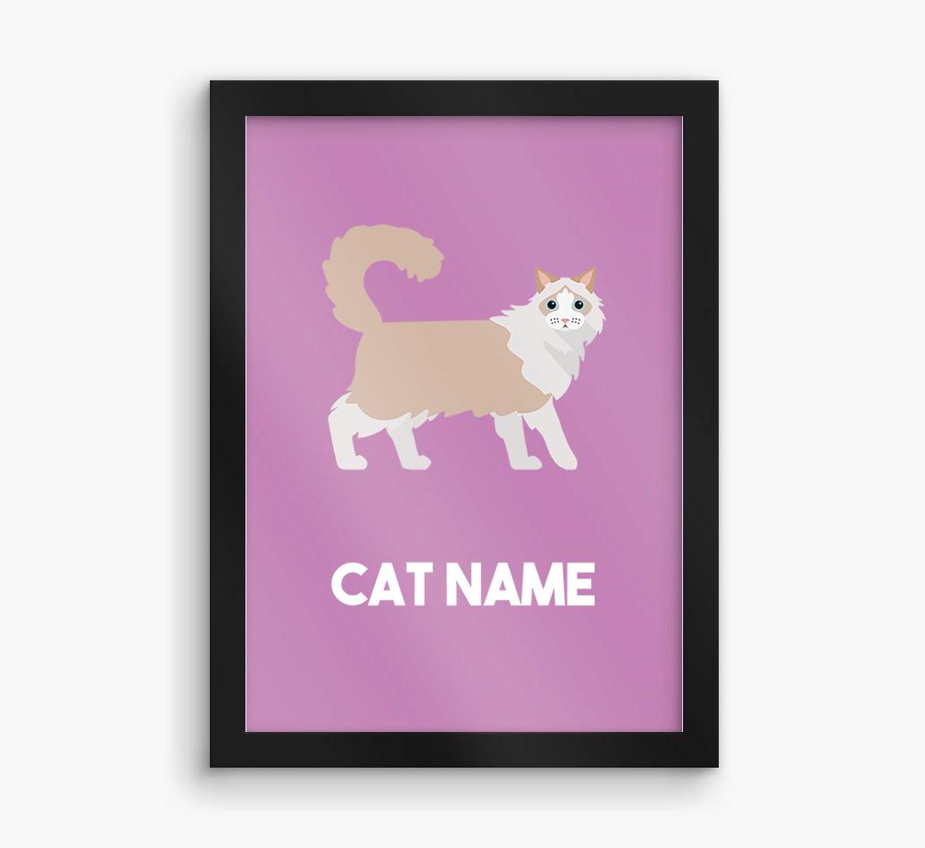 Cat Name & Profile: Personalized {breedCommonName} Framed Print