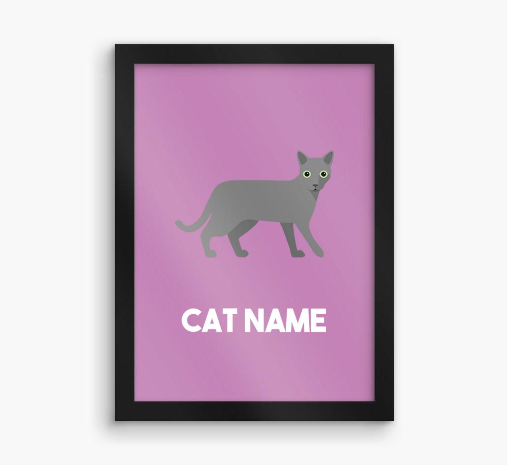 Cat Name & Profile: Personalized {breedCommonName} Framed Print