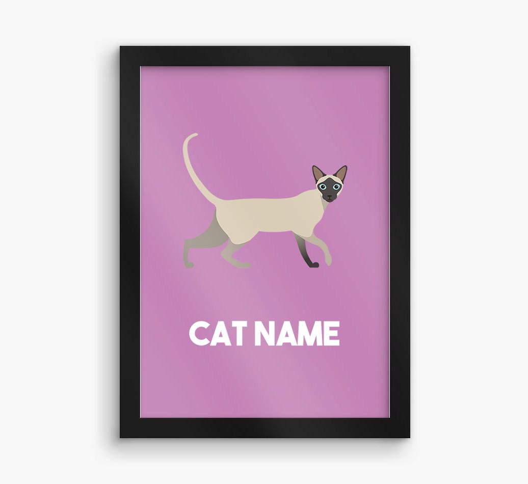 Cat Name & Profile: Personalized {breedCommonName} Framed Print