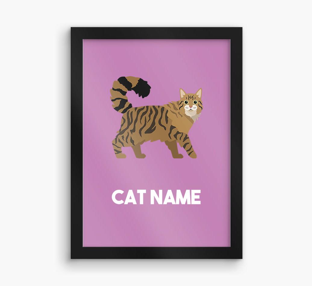 Cat Name & Profile: Personalized {breedCommonName} Framed Print