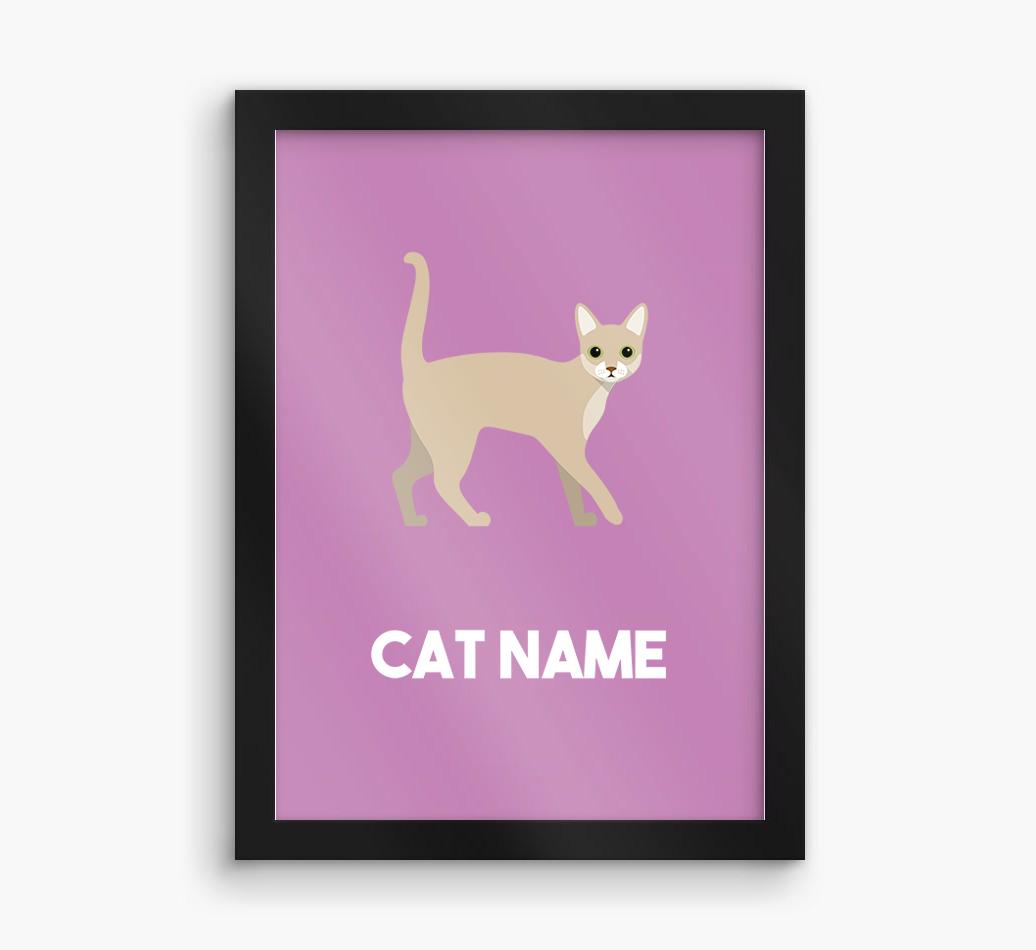Cat Name & Profile: Personalized {breedCommonName} Framed Print