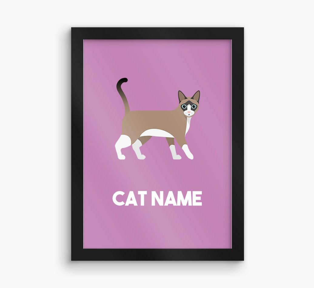 Cat Name & Profile: Personalized {breedCommonName} Framed Print