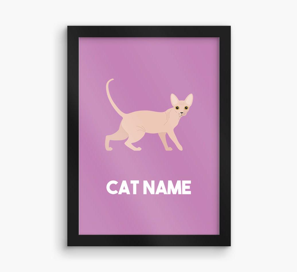 Cat Name & Profile: Personalized {breedCommonName} Framed Print
