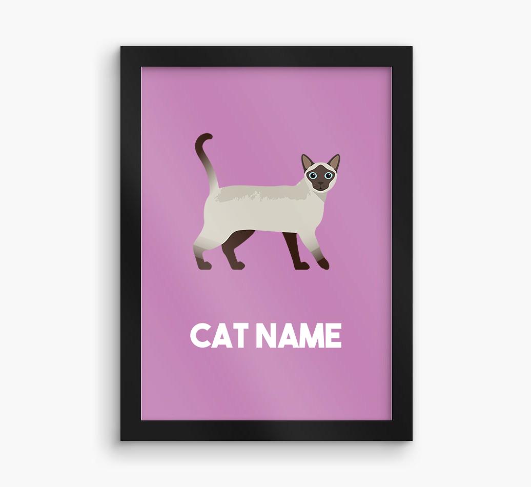 Cat Name & Profile: Personalized {breedCommonName} Framed Print