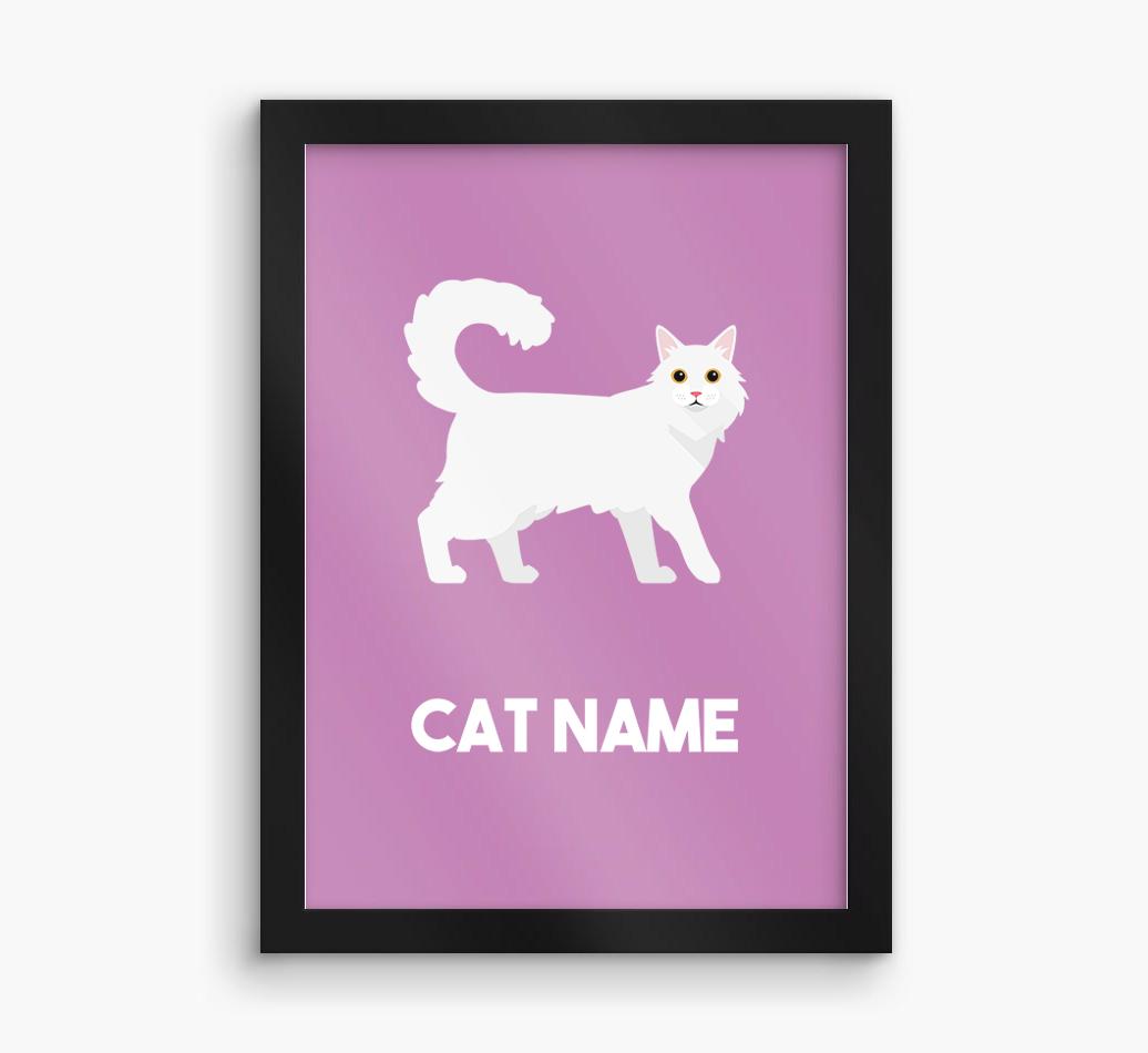 Cat Name & Profile: Personalized {breedCommonName} Framed Print