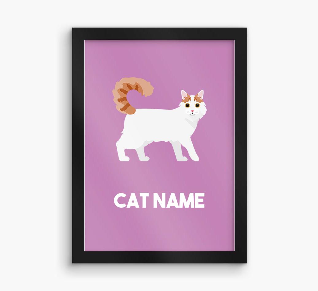Cat Name & Profile: Personalized {breedCommonName} Framed Print