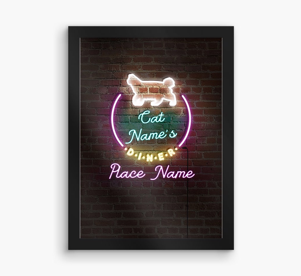 Neon Sign: Personalised {breedCommonName} Framed Print