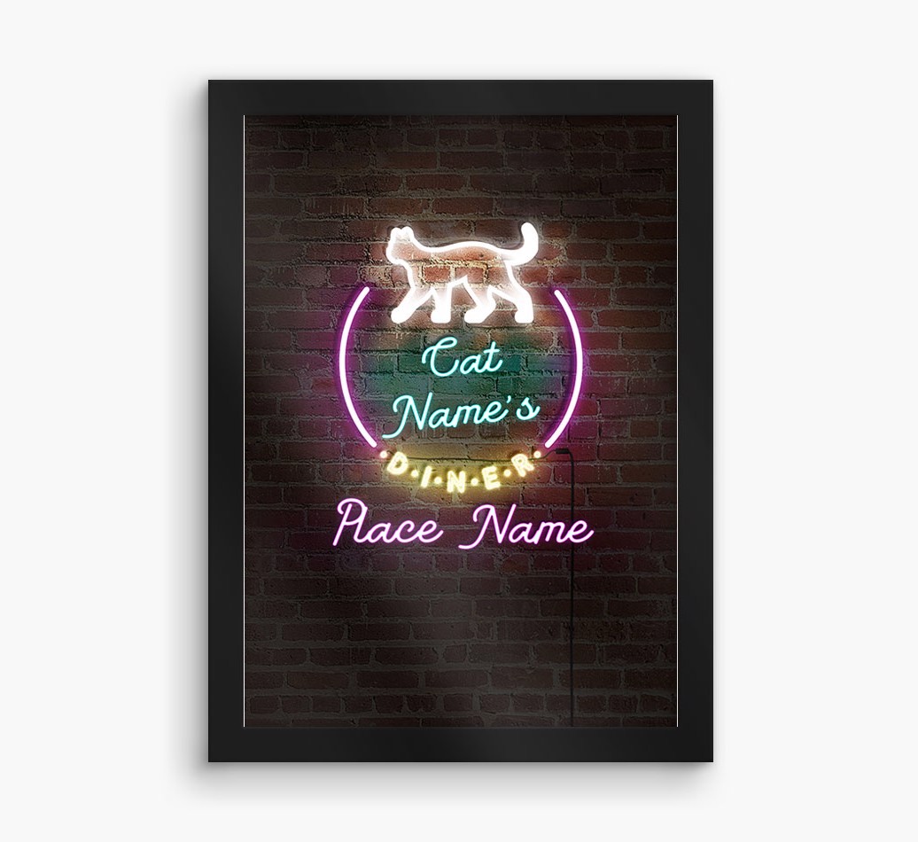 Neon Sign: Personalised {breedCommonName} Framed Print