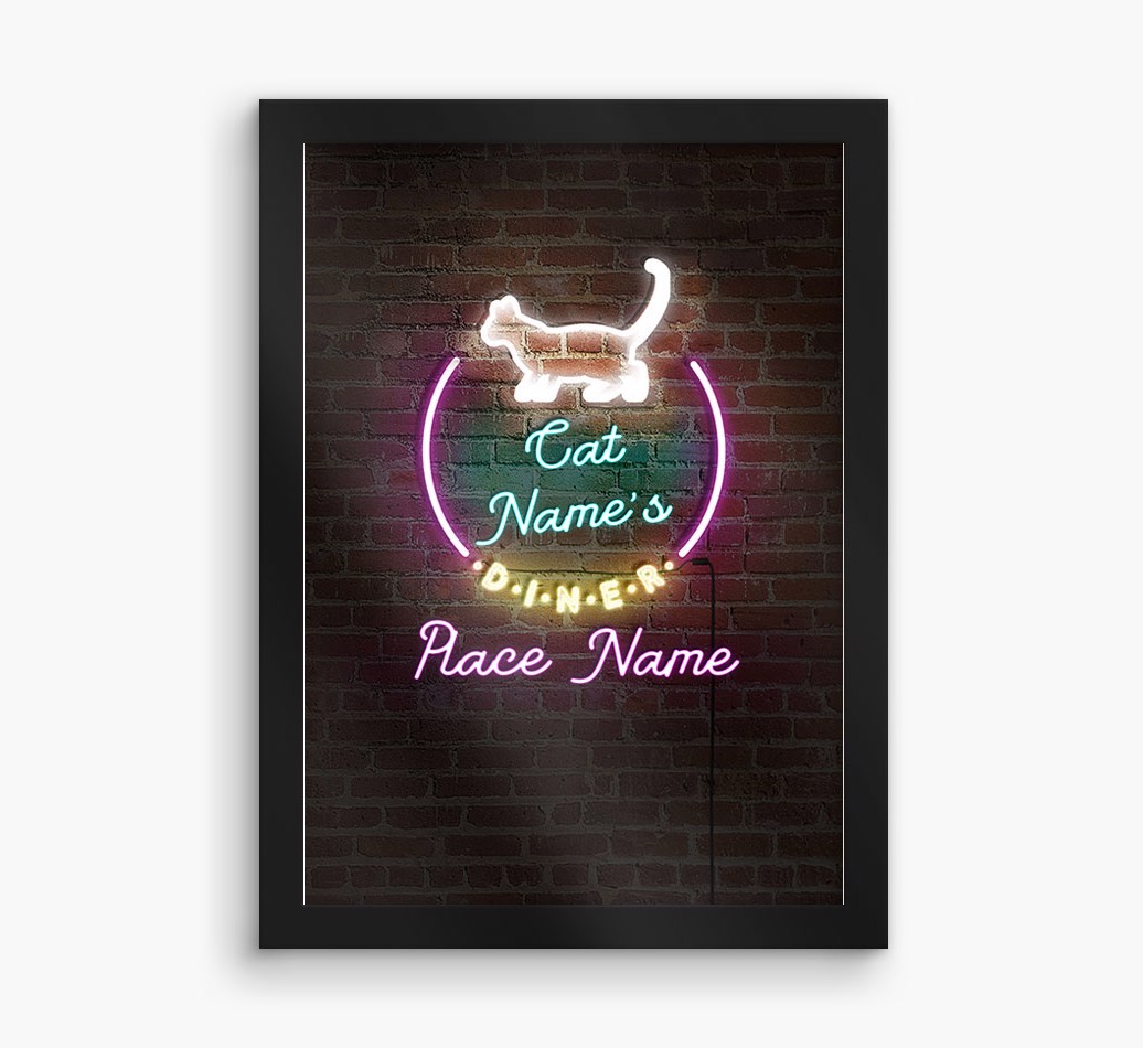 Neon Sign: Personalised {breedCommonName} Framed Print