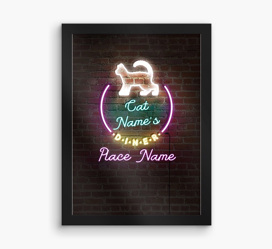 Neon Sign: Personalised {breedCommonName} Framed Print