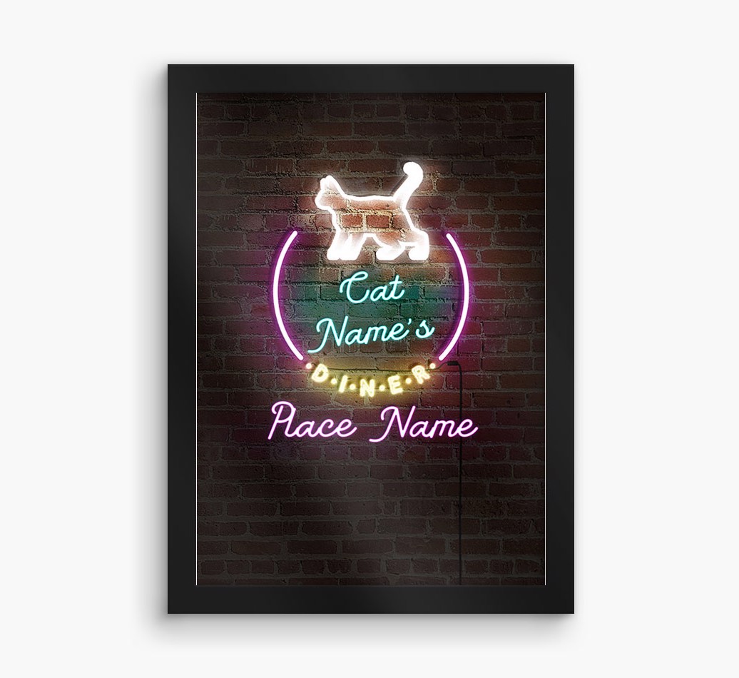 Neon Sign: Personalised {breedCommonName} Framed Print