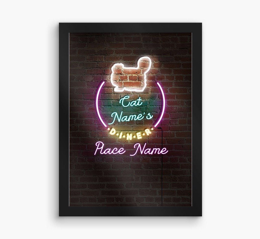 Neon Sign: Personalised {breedCommonName} Framed Print
