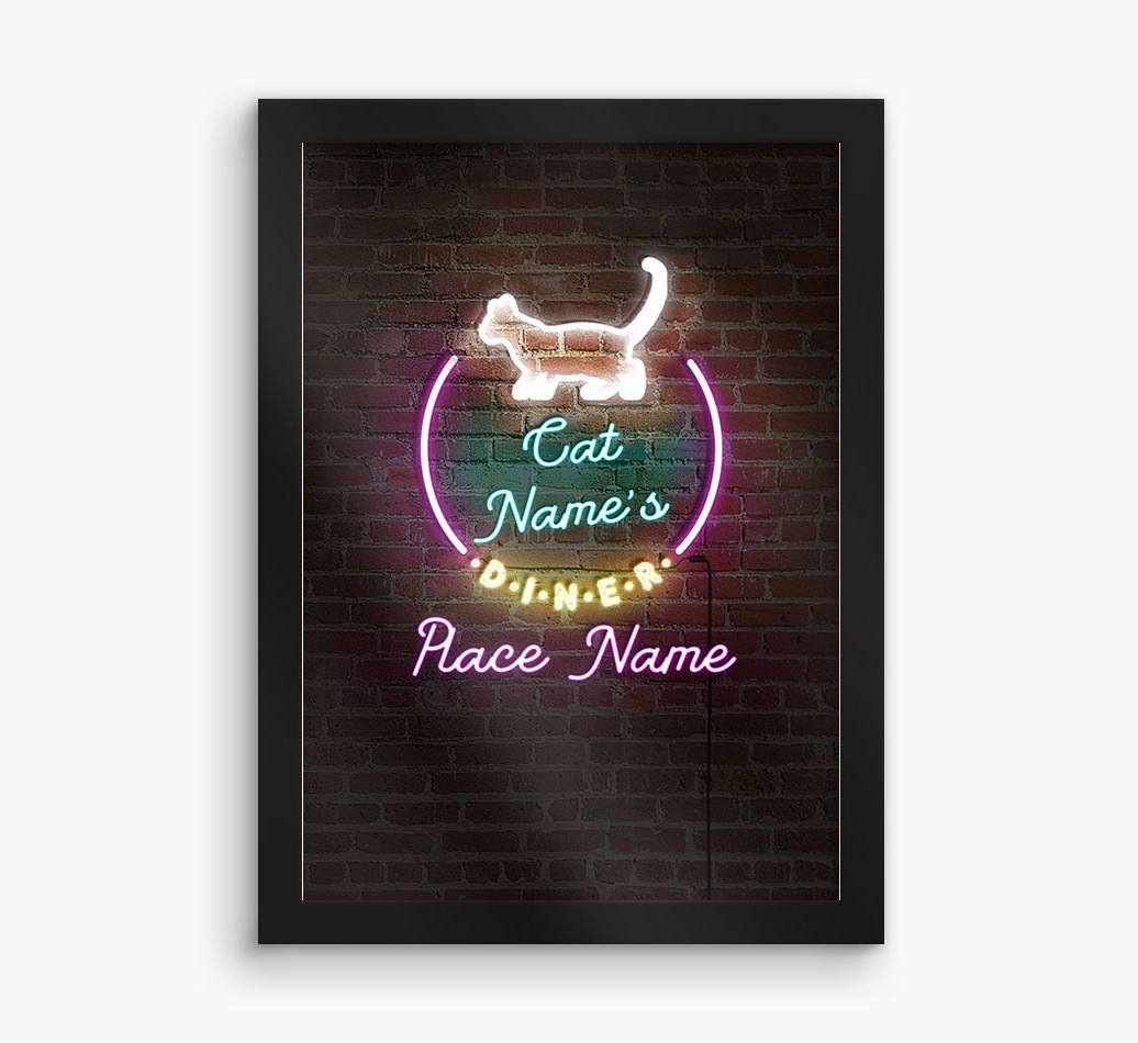 Neon Sign: Personalised {breedCommonName} Framed Print