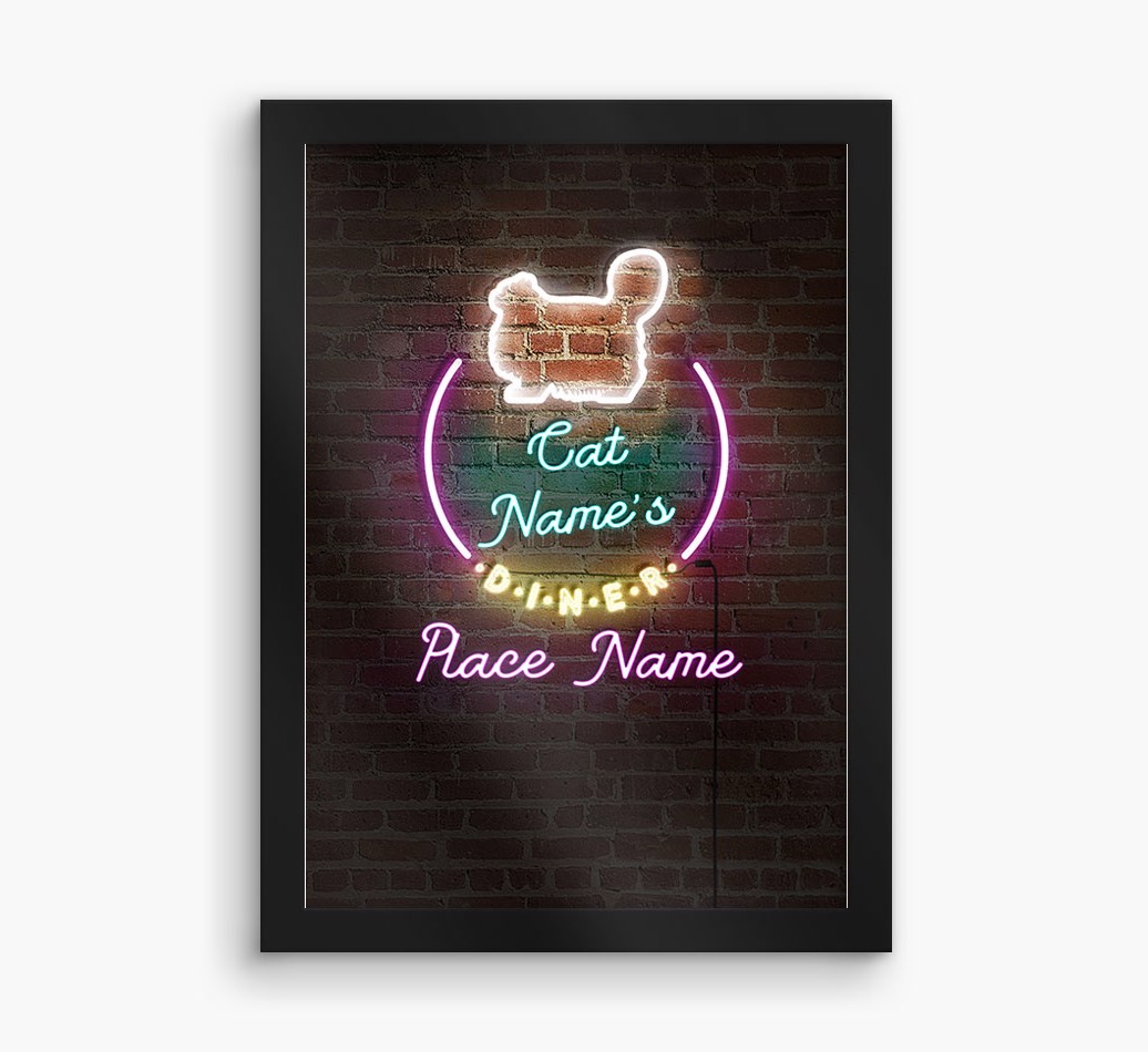 Neon Sign: Personalised {breedCommonName} Framed Print