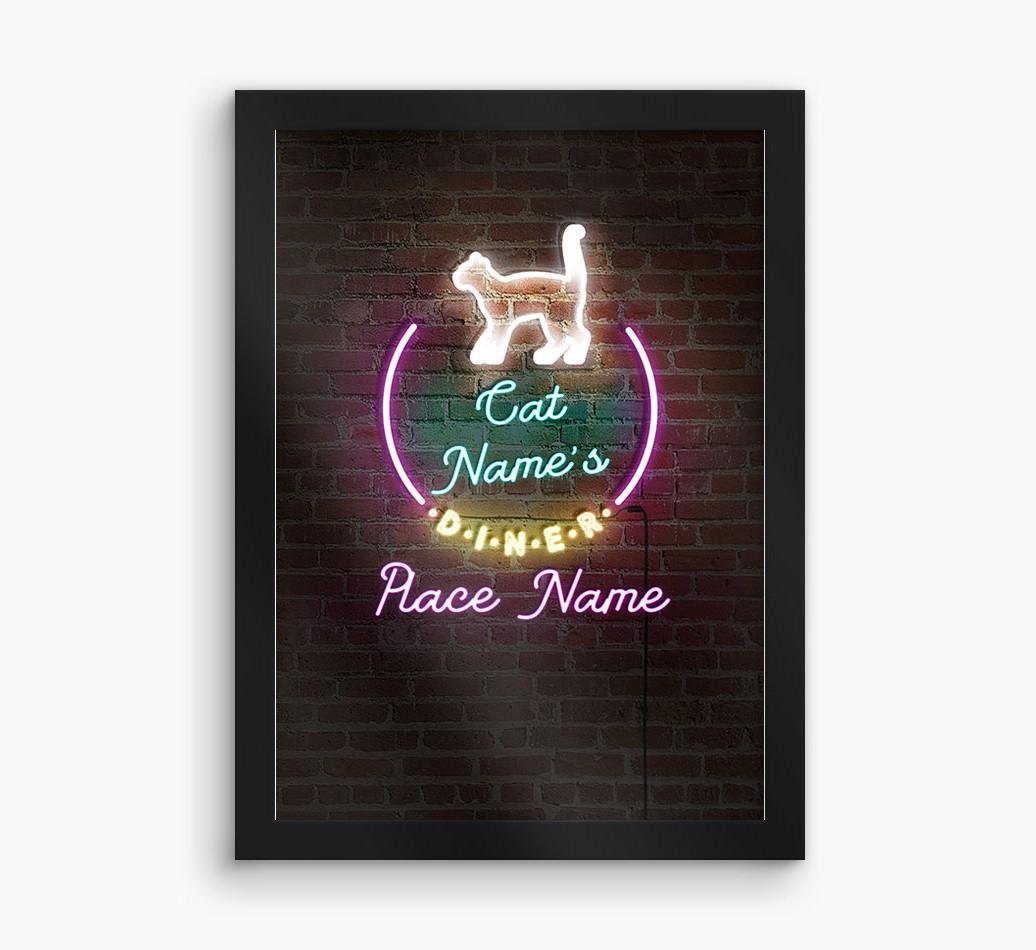 Neon Sign: Personalized {breedCommonName} Framed Print