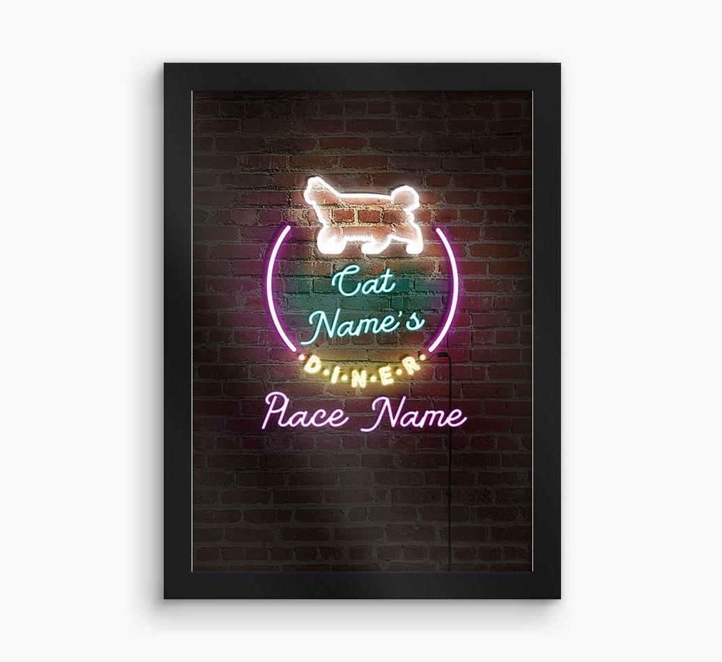 Neon Sign: Personalized {breedCommonName} Framed Print