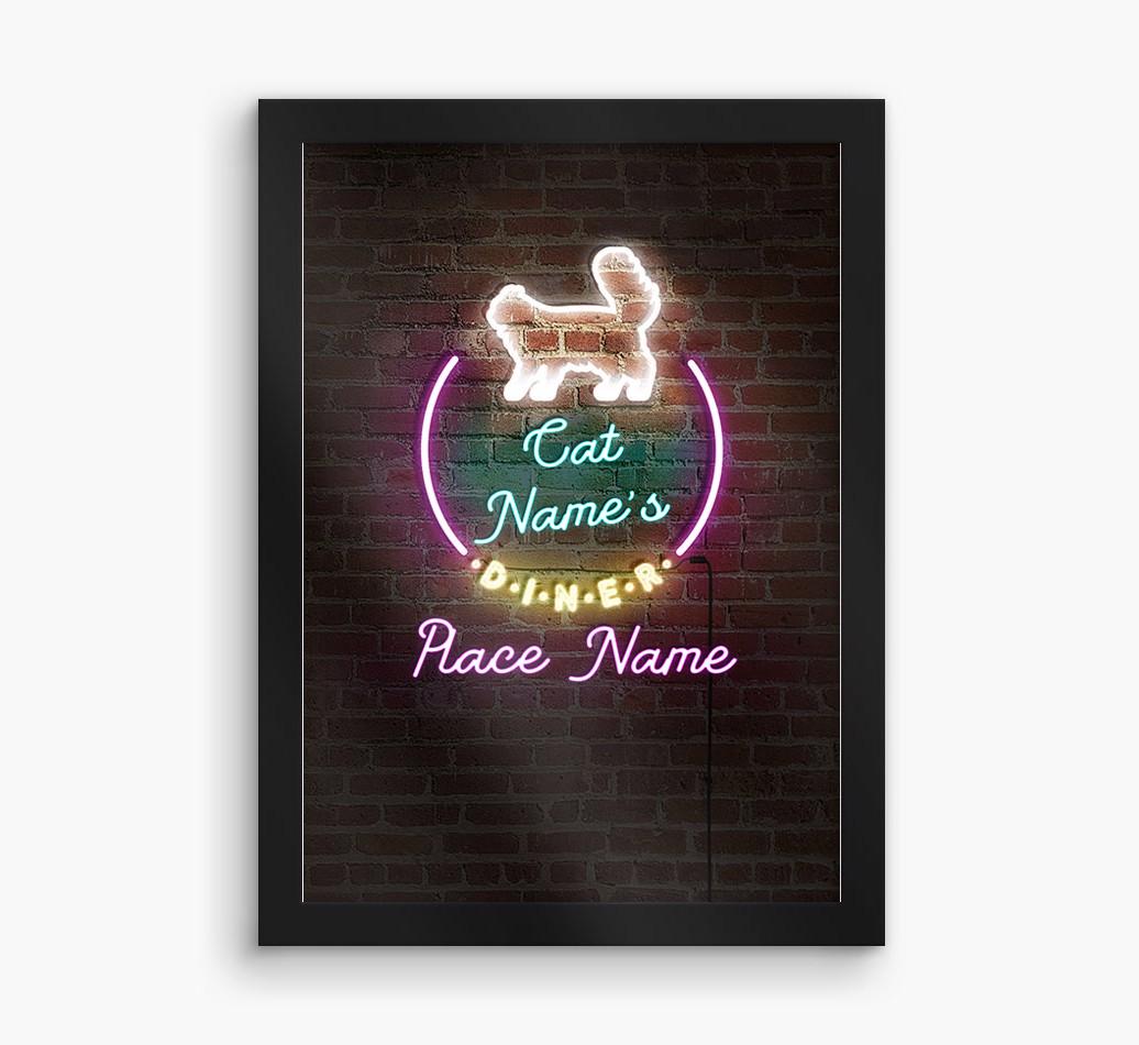 Neon Sign: Personalized {breedCommonName} Framed Print