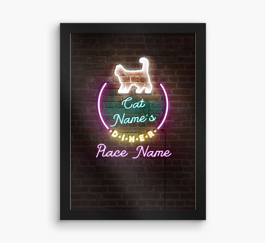Neon Sign: Personalized {breedCommonName} Framed Print