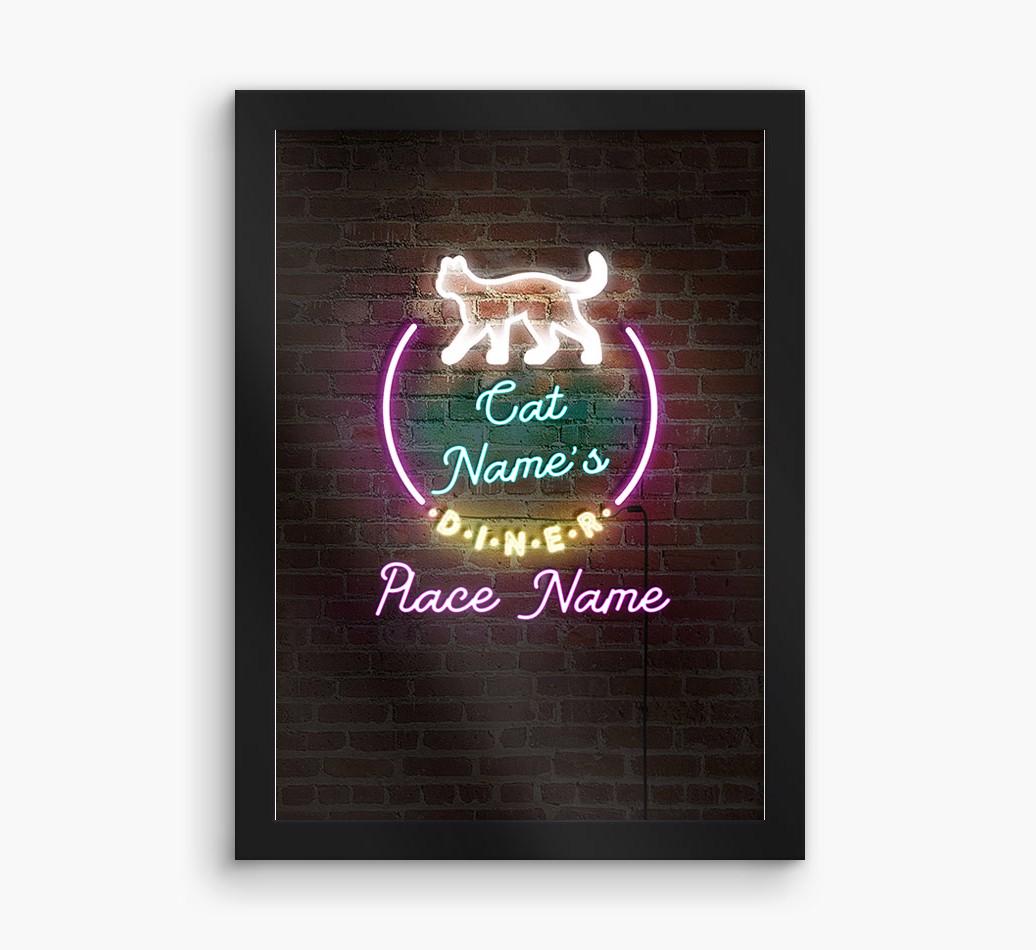 Neon Sign: Personalized {breedCommonName} Framed Print