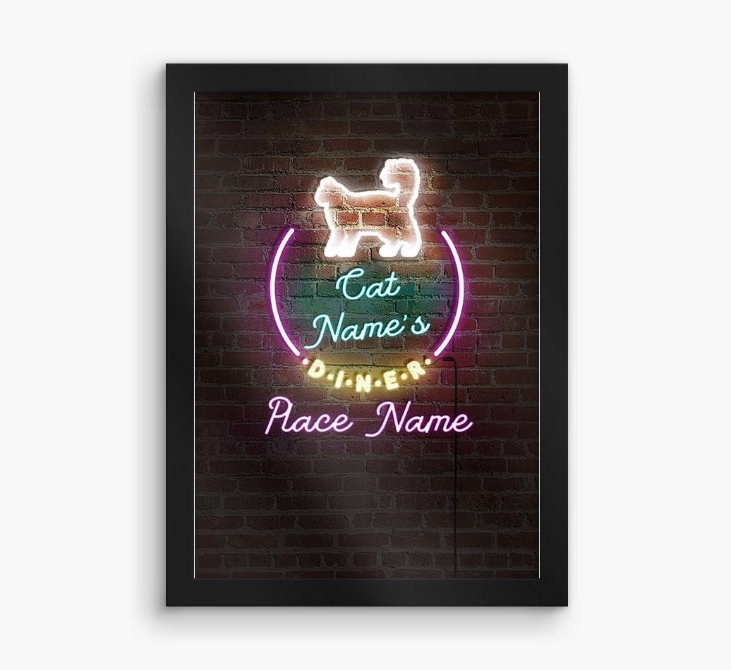 Neon Sign: Personalized {breedCommonName} Framed Print