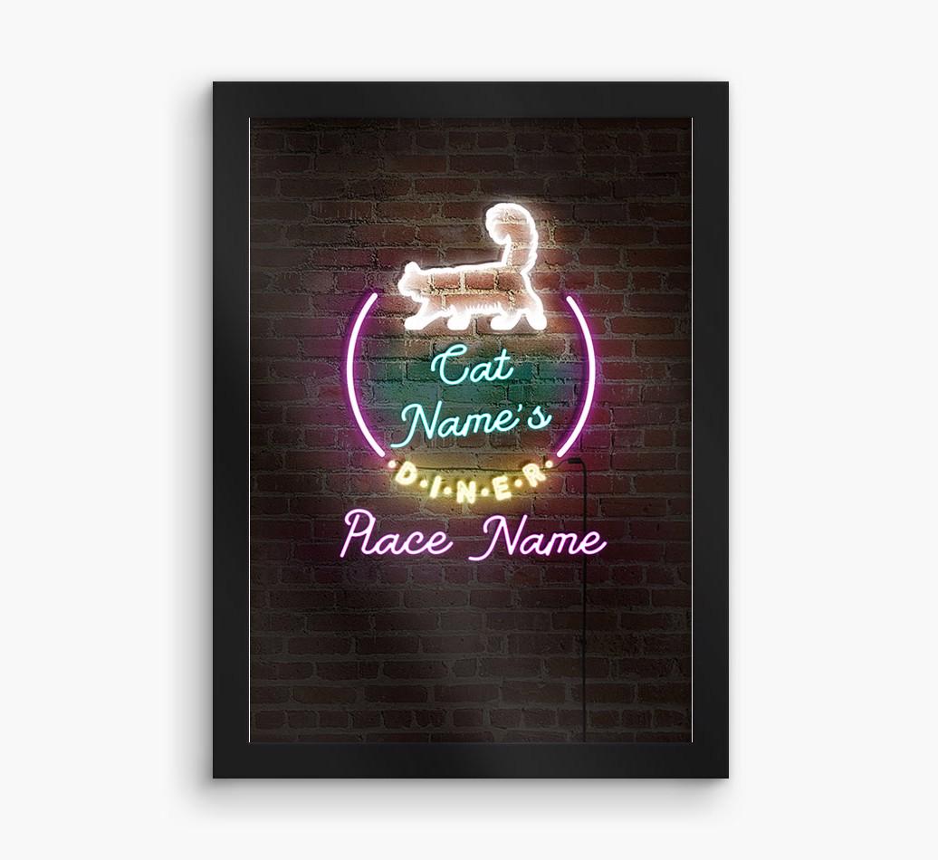 Neon Sign: Personalized {breedCommonName} Framed Print