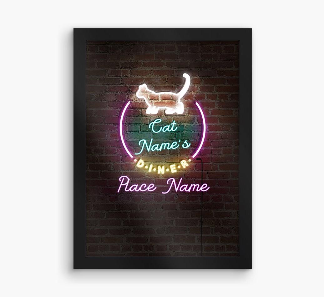 Neon Sign: Personalized {breedCommonName} Framed Print