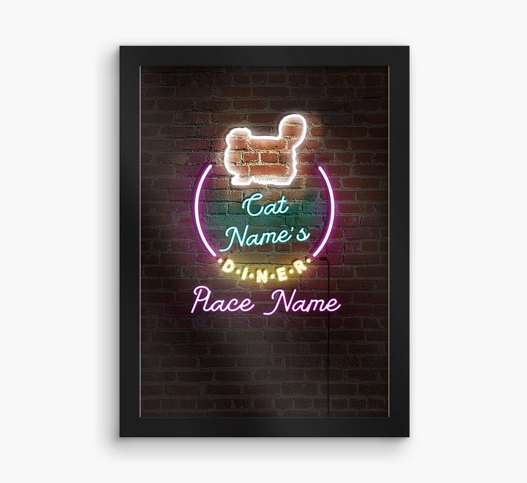 Neon Sign: Personalized {breedCommonName} Framed Print