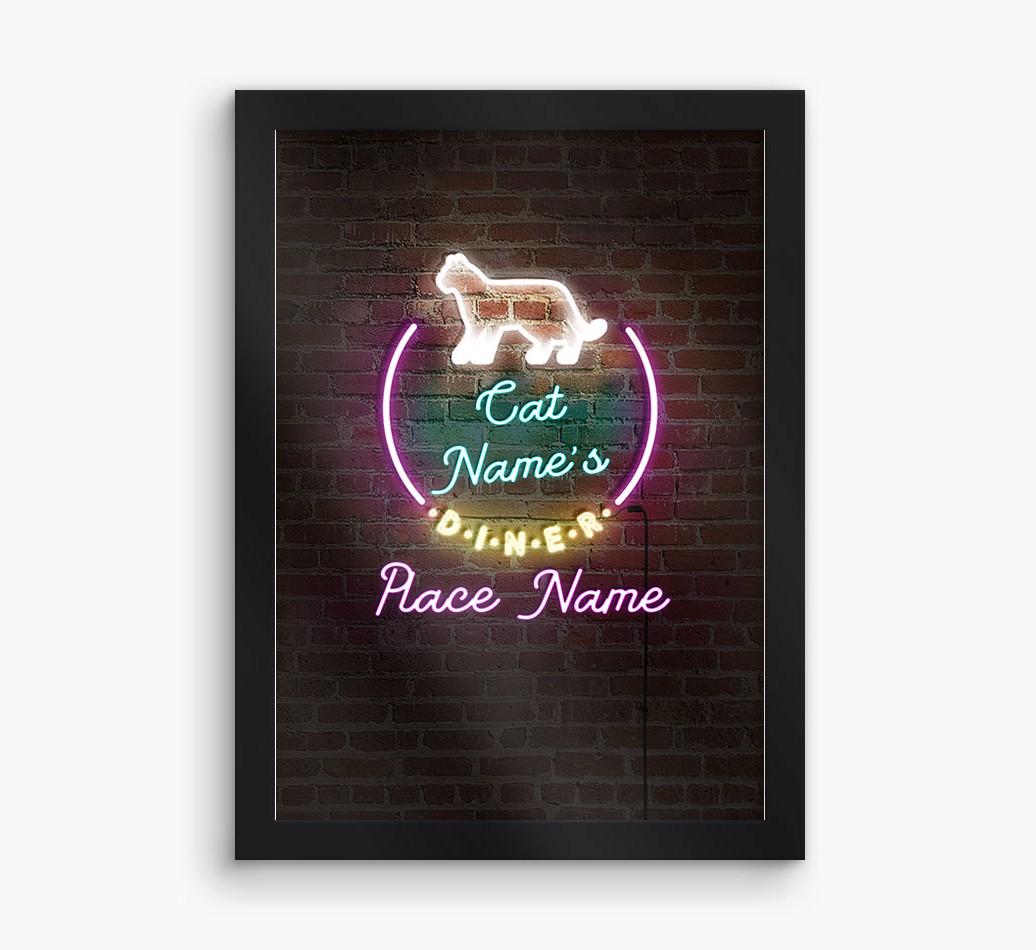 Neon Sign: Personalized {breedCommonName} Framed Print