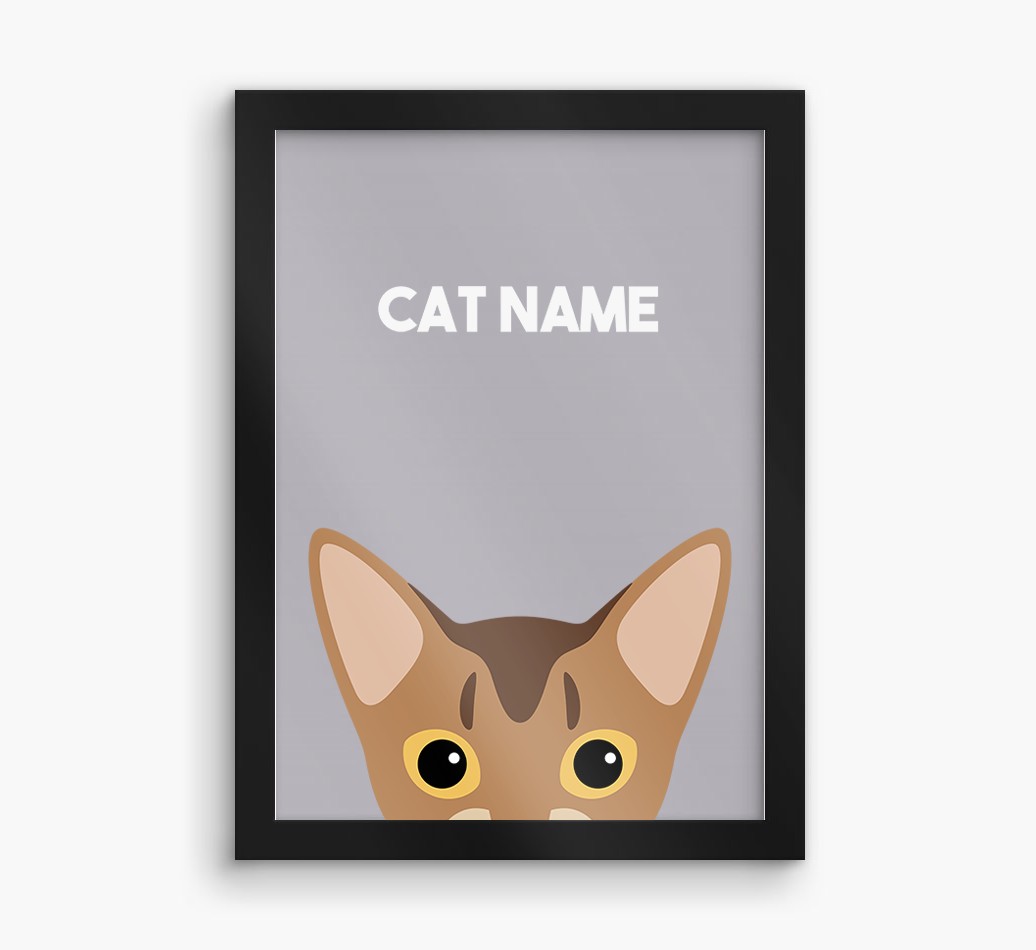 Peeking Cat: Personalised {breedCommonName} Framed Print