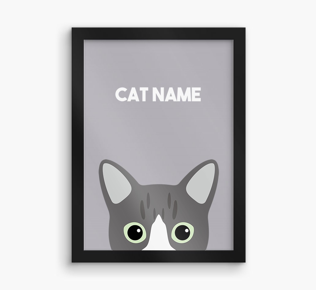 Peeking Cat: Personalised {breedCommonName} Framed Print
