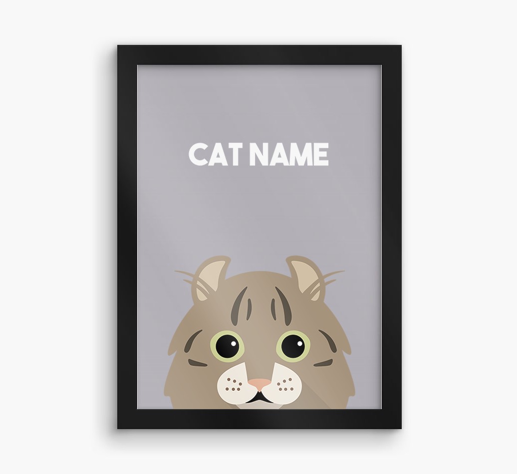 Peeking Cat: Personalised {breedCommonName} Framed Print