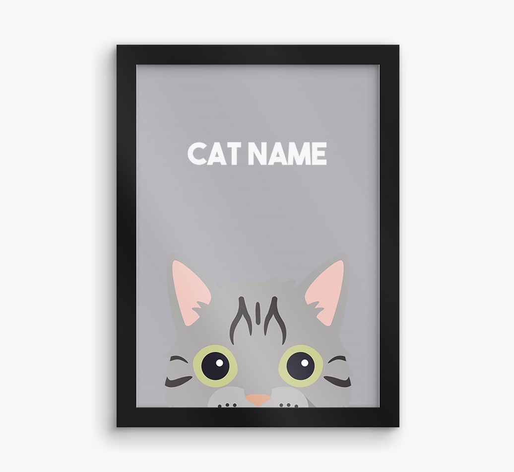 Peeking Cat: Personalised {breedCommonName} Framed Print