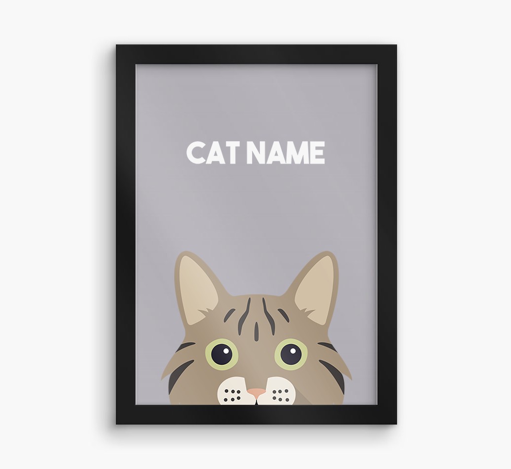 Peeking Cat: Personalised {breedCommonName} Framed Print