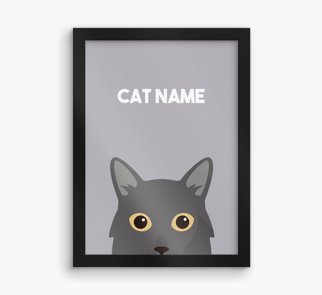 Peeking Cat: Personalized {breedCommonName} Framed Print