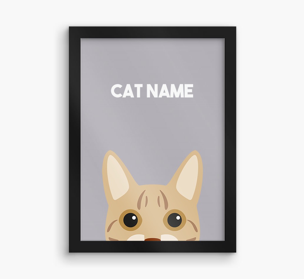 Peeking Cat: Personalised {breedCommonName} Framed Print