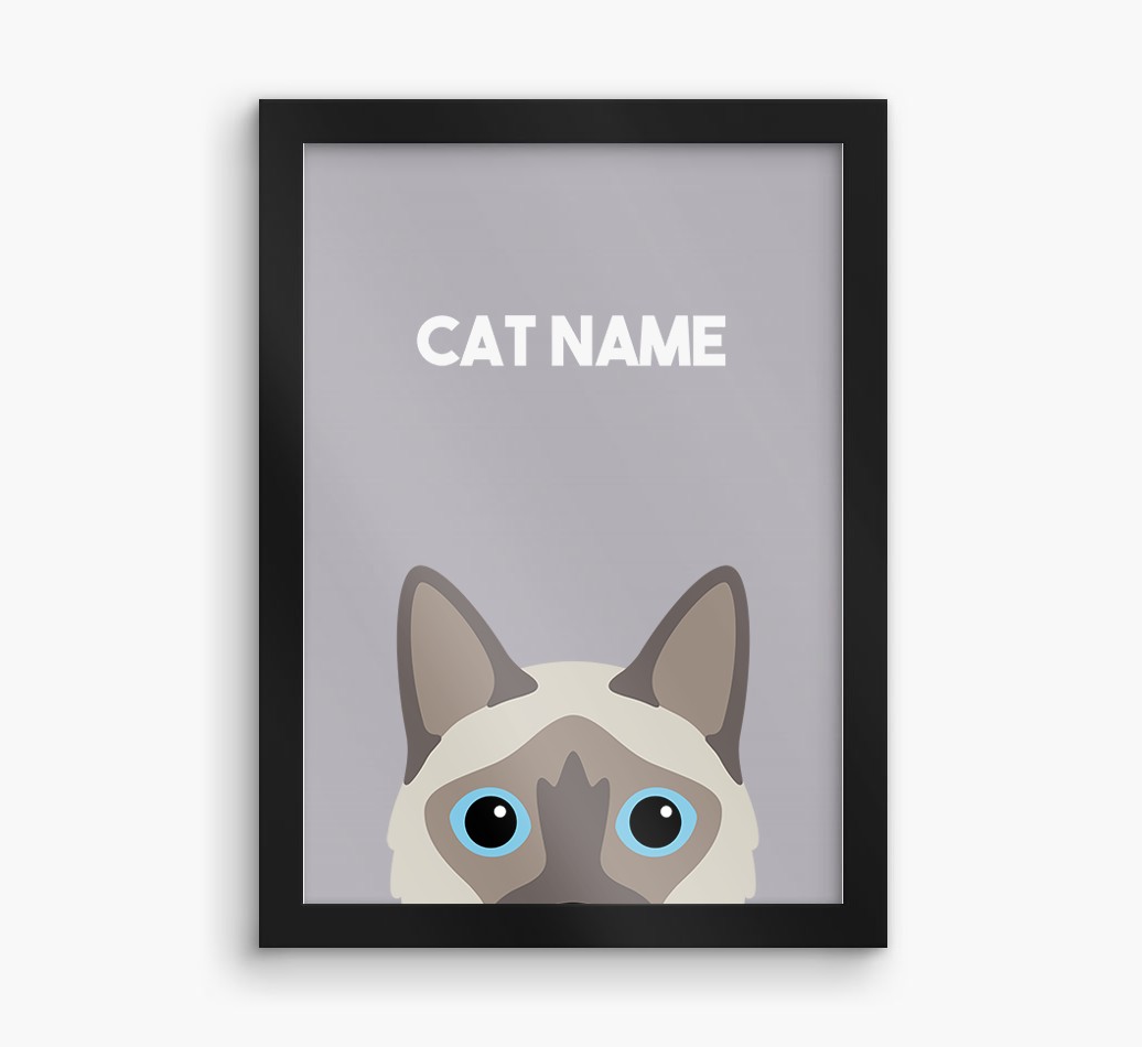 Peeking Cat: Personalised {breedCommonName} Framed Print
