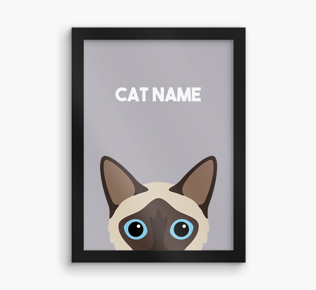 Peeking Cat: Personalised {breedCommonName} Framed Print
