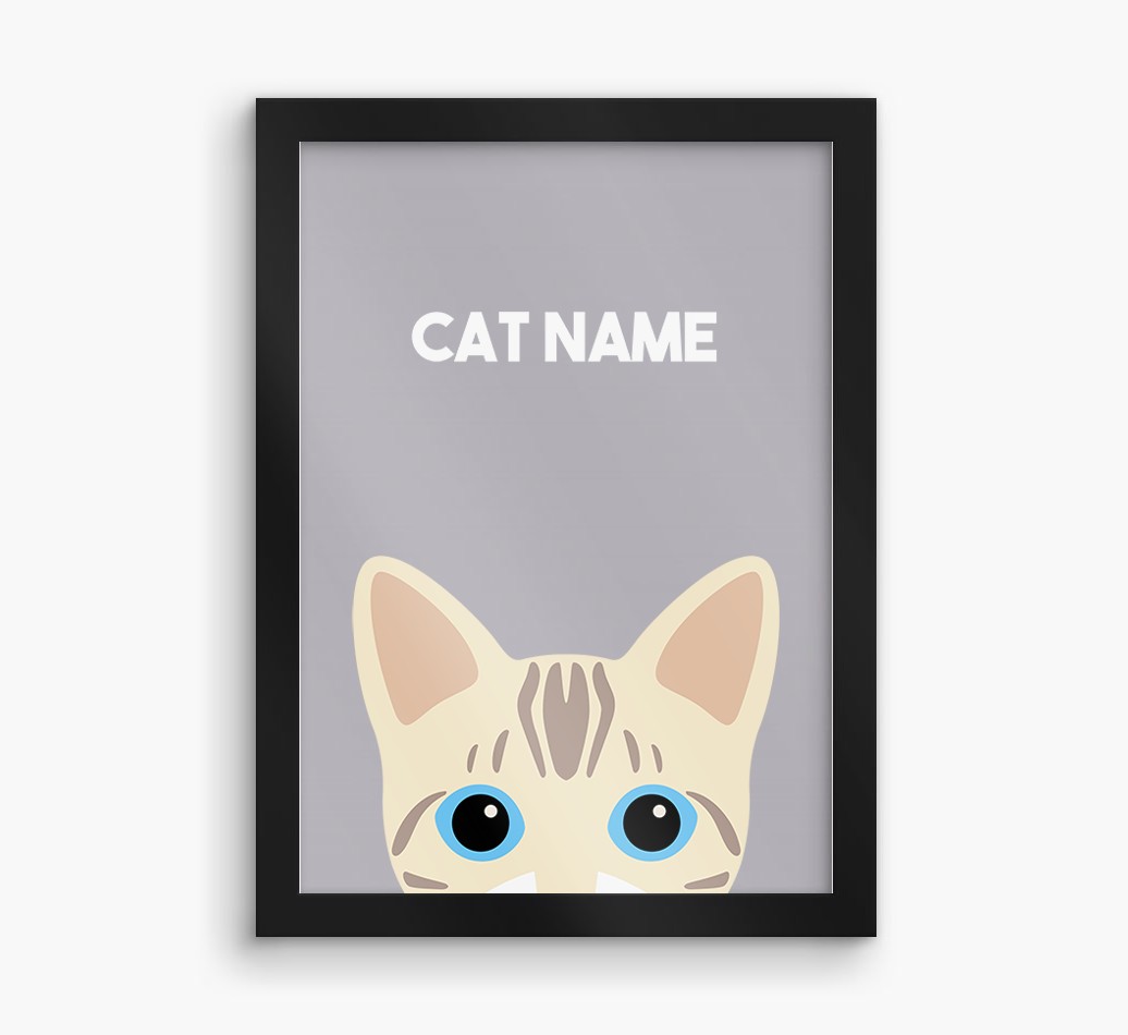 Peeking Cat: Personalised {breedCommonName} Framed Print