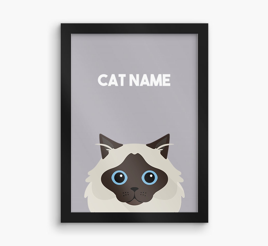Peeking Cat: Personalised {breedCommonName} Framed Print