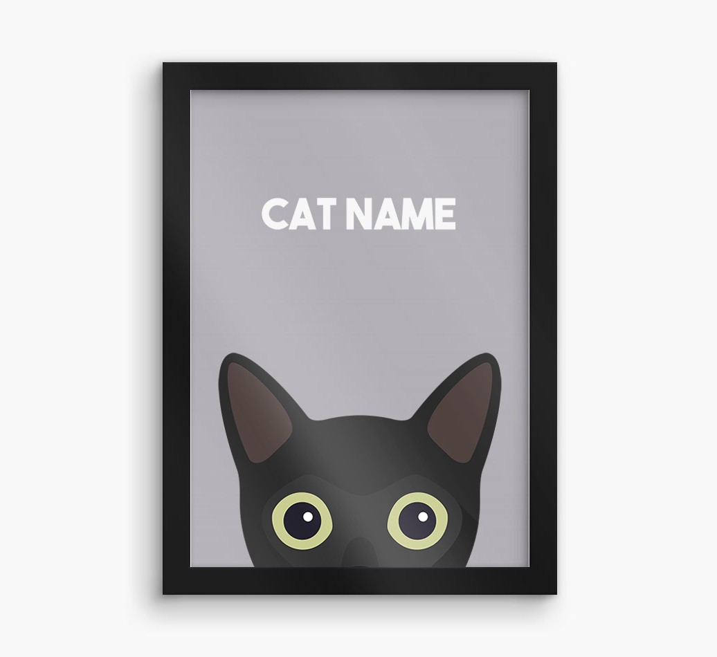 Peeking Cat: Personalised {breedCommonName} Framed Print