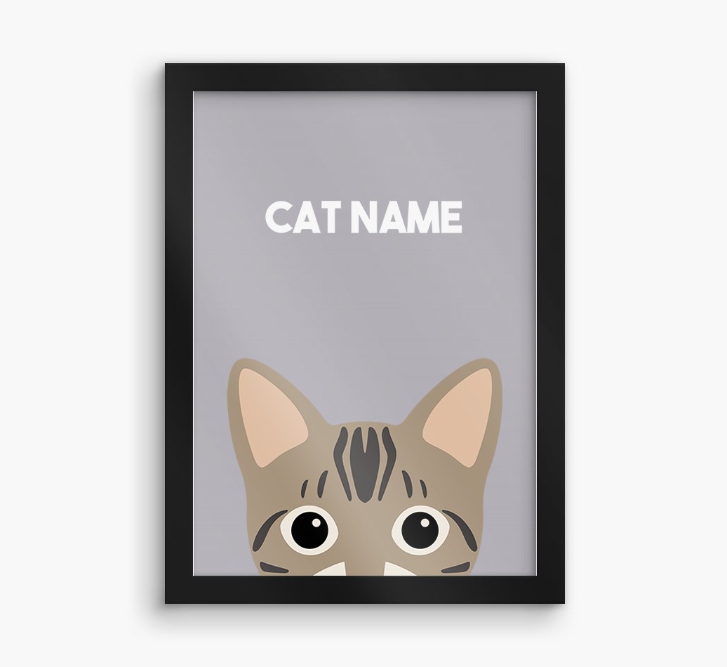 Peeking Cat: Personalised {breedCommonName} Framed Print
