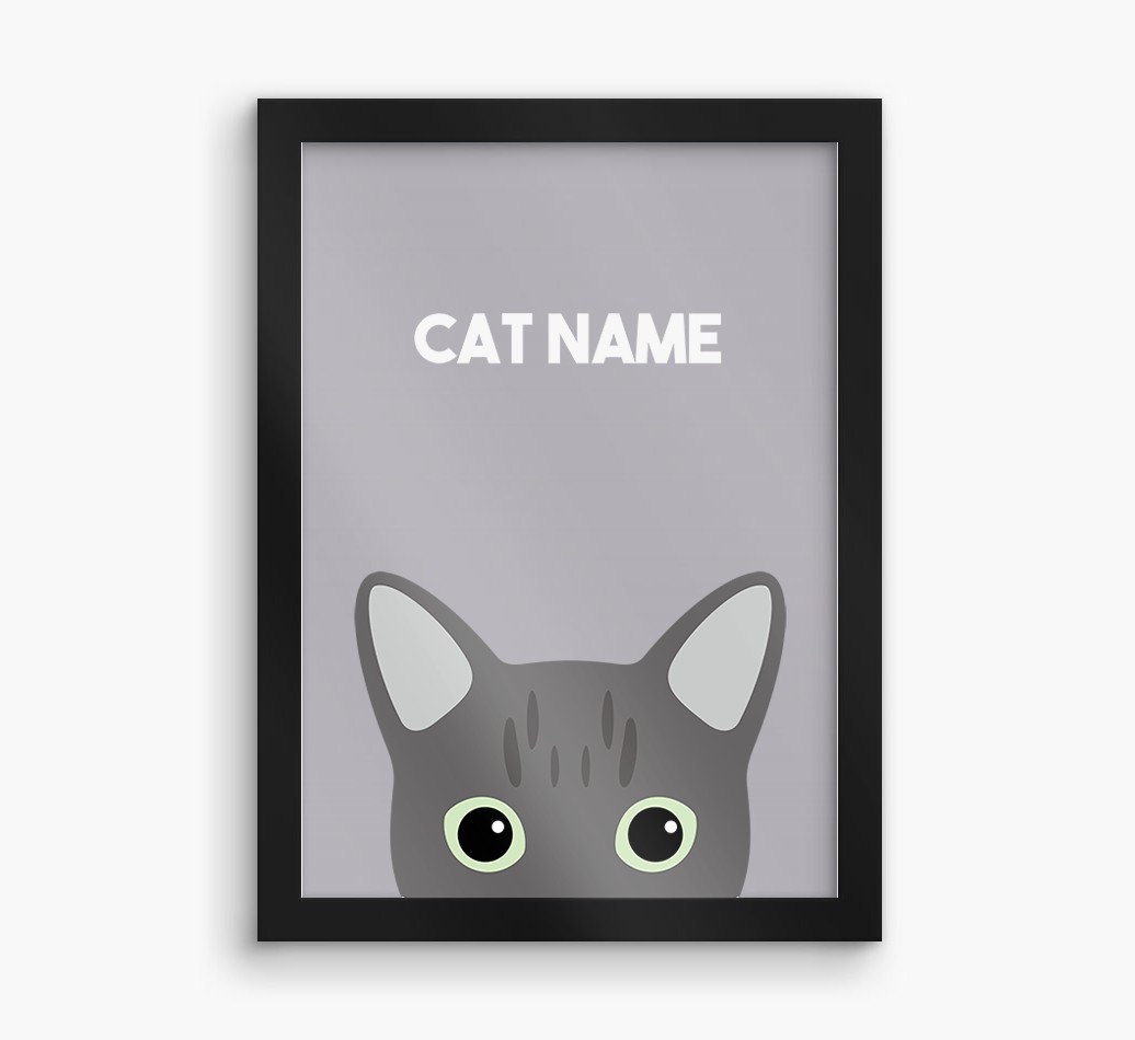 Peeking Cat: Personalised {breedCommonName} Framed Print