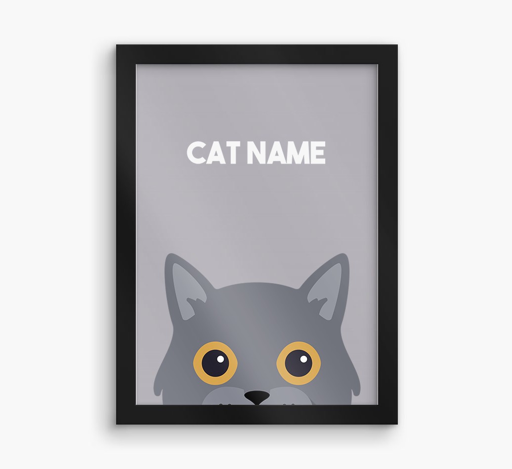 Peeking Cat: Personalised {breedCommonName} Framed Print