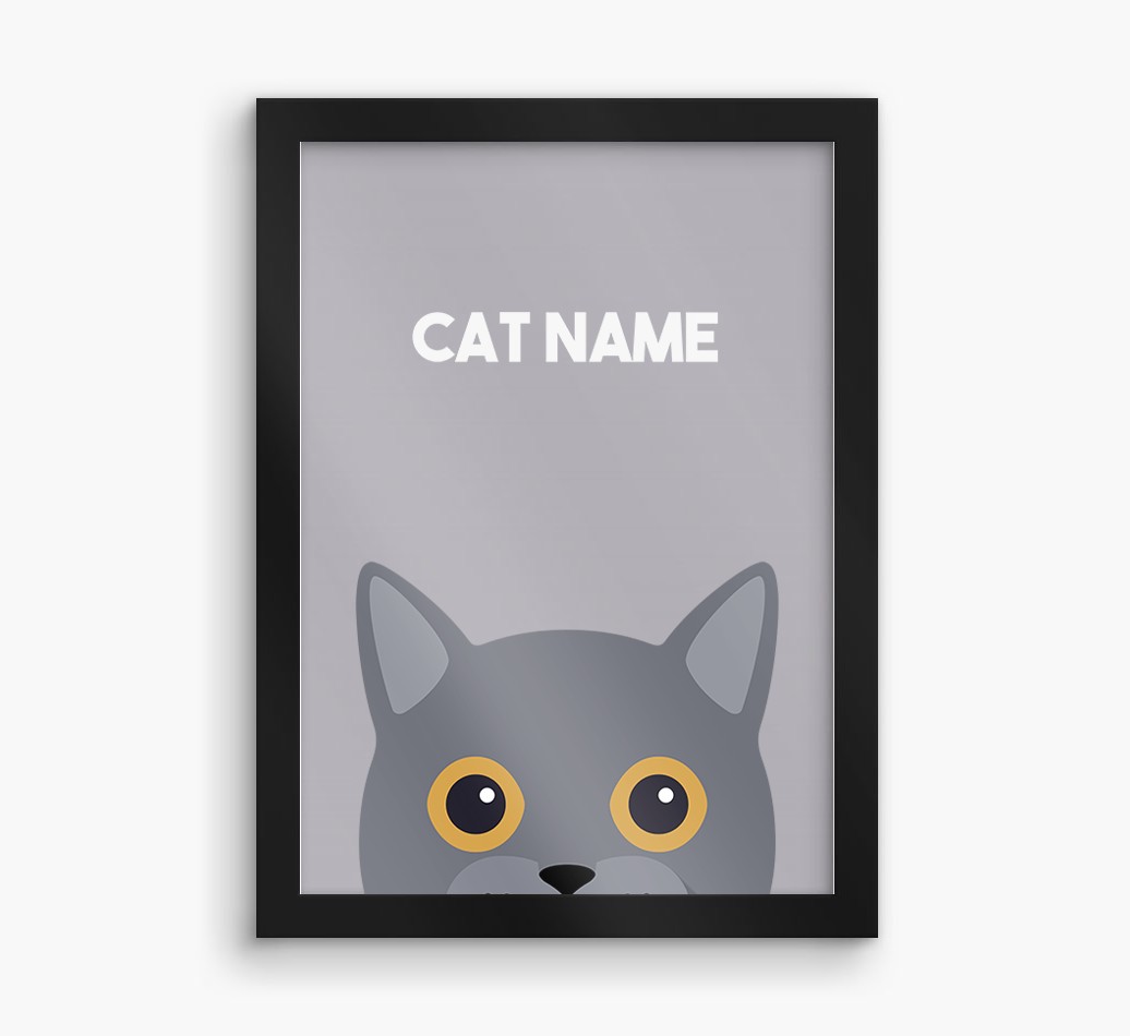 Peeking Cat: Personalised {breedCommonName} Framed Print
