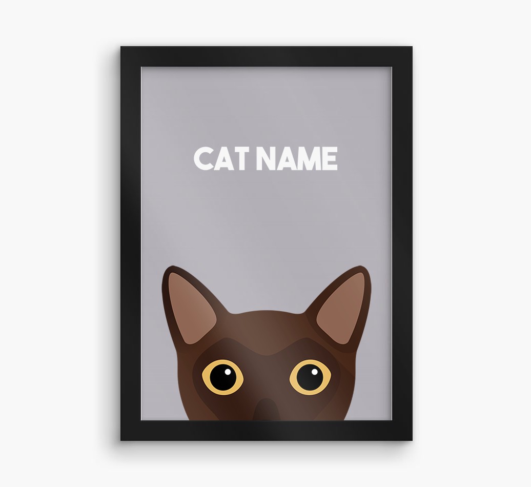 Peeking Cat: Personalised {breedCommonName} Framed Print