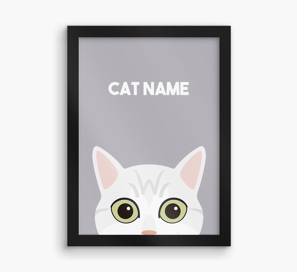 Peeking Cat: Personalised {breedCommonName} Framed Print