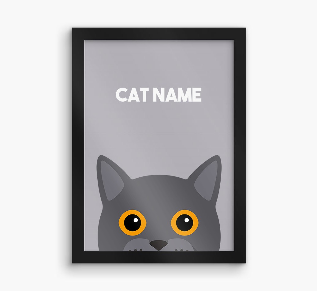 Peeking Cat: Personalised {breedCommonName} Framed Print