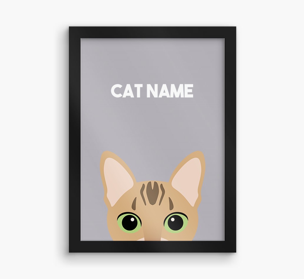 Peeking Cat: Personalised {breedCommonName} Framed Print