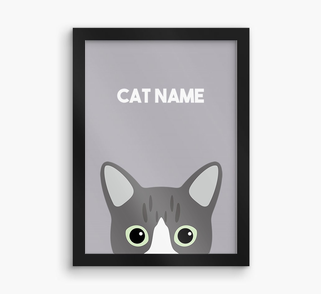 Peeking Cat: Personalised {breedCommonName} Framed Print