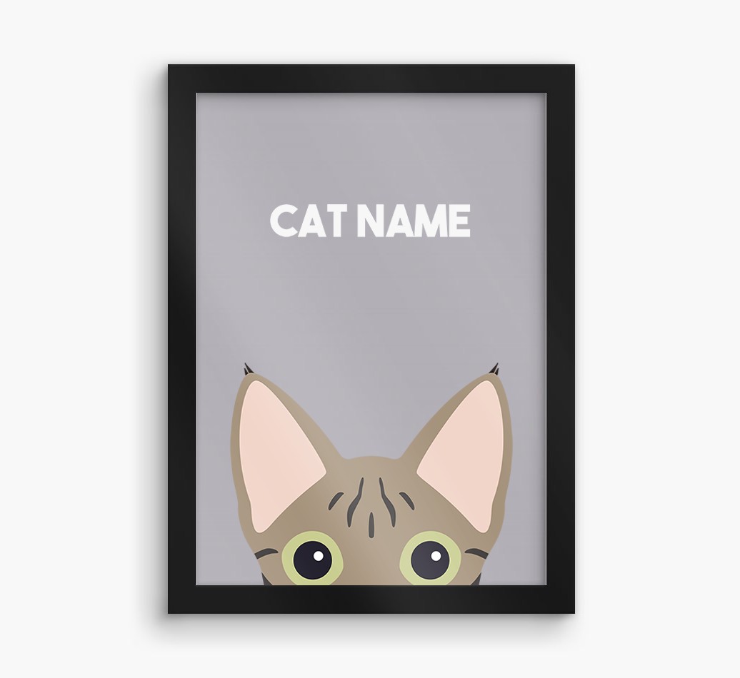 Peeking Cat: Personalised {breedCommonName} Framed Print